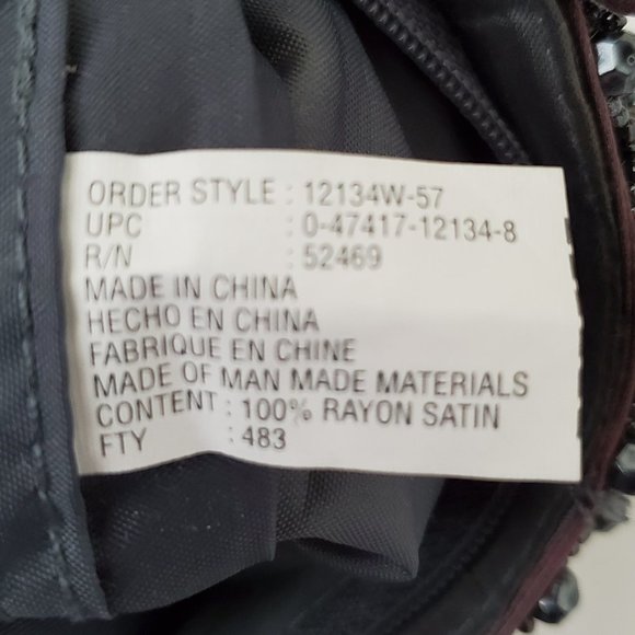 Purple satin evening purse - Picture 5 of 7